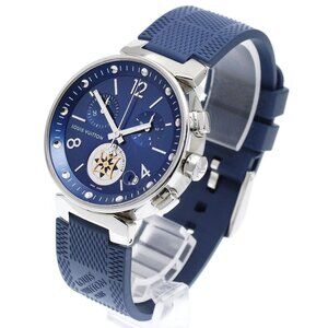 LOUIS VUITTON Tambour Moon Star QA034 Chronograph Navy Dial Quartz Men's_900458